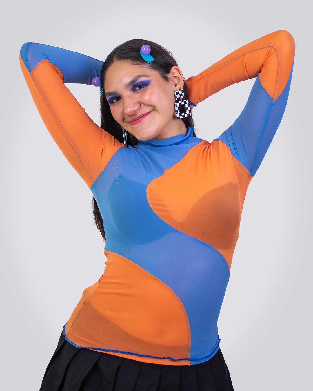 Blusa Bicolor Naranja