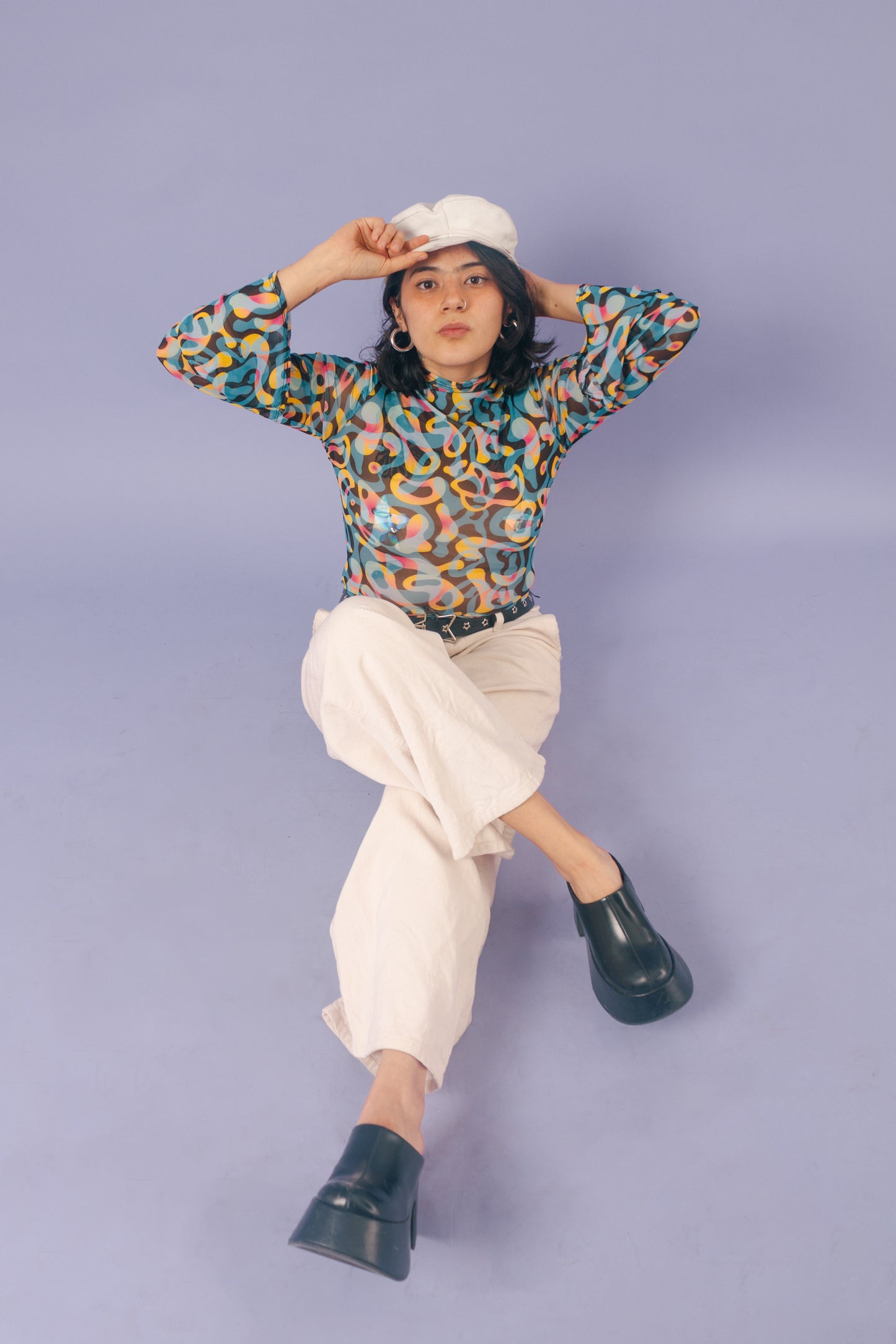 Blusa mesh manga campana amibas