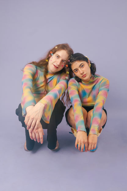 Blusa mesh manga campana Acuarela