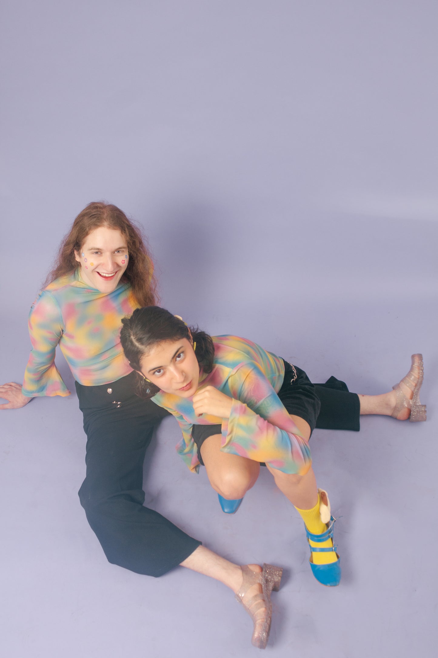 Blusa mesh manga campana Acuarela