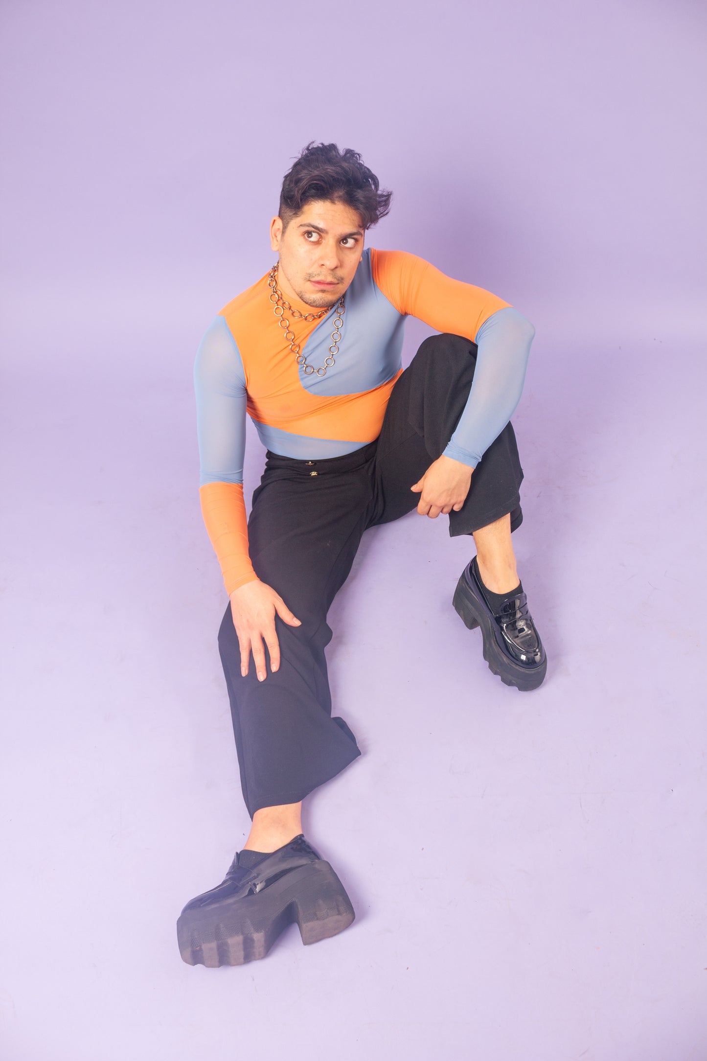 Blusa Bicolor Naranja